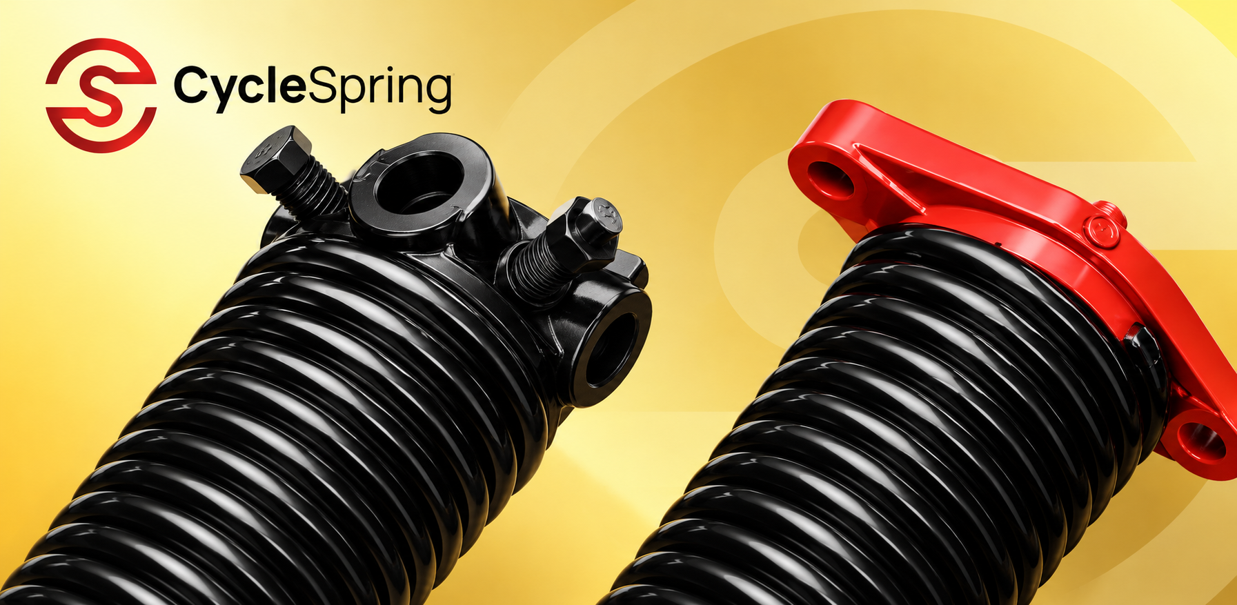 CycleSpring torsion springs with black and red cone end fittings